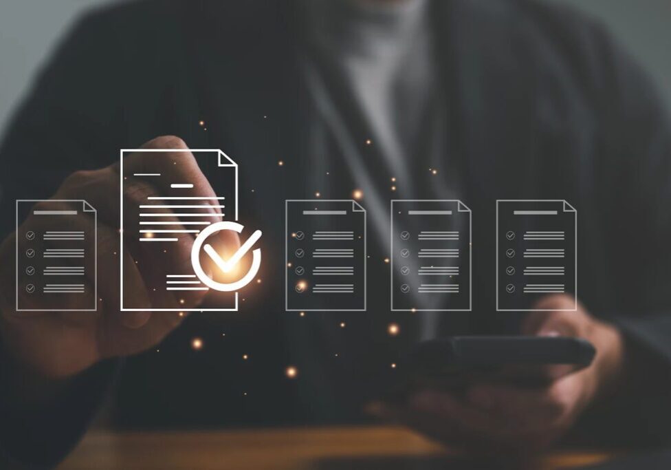 Digital document management with smartphone and holograms.